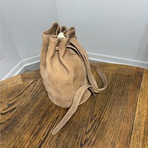 Coach Tan Drawstring Bucket Shoulder Bag